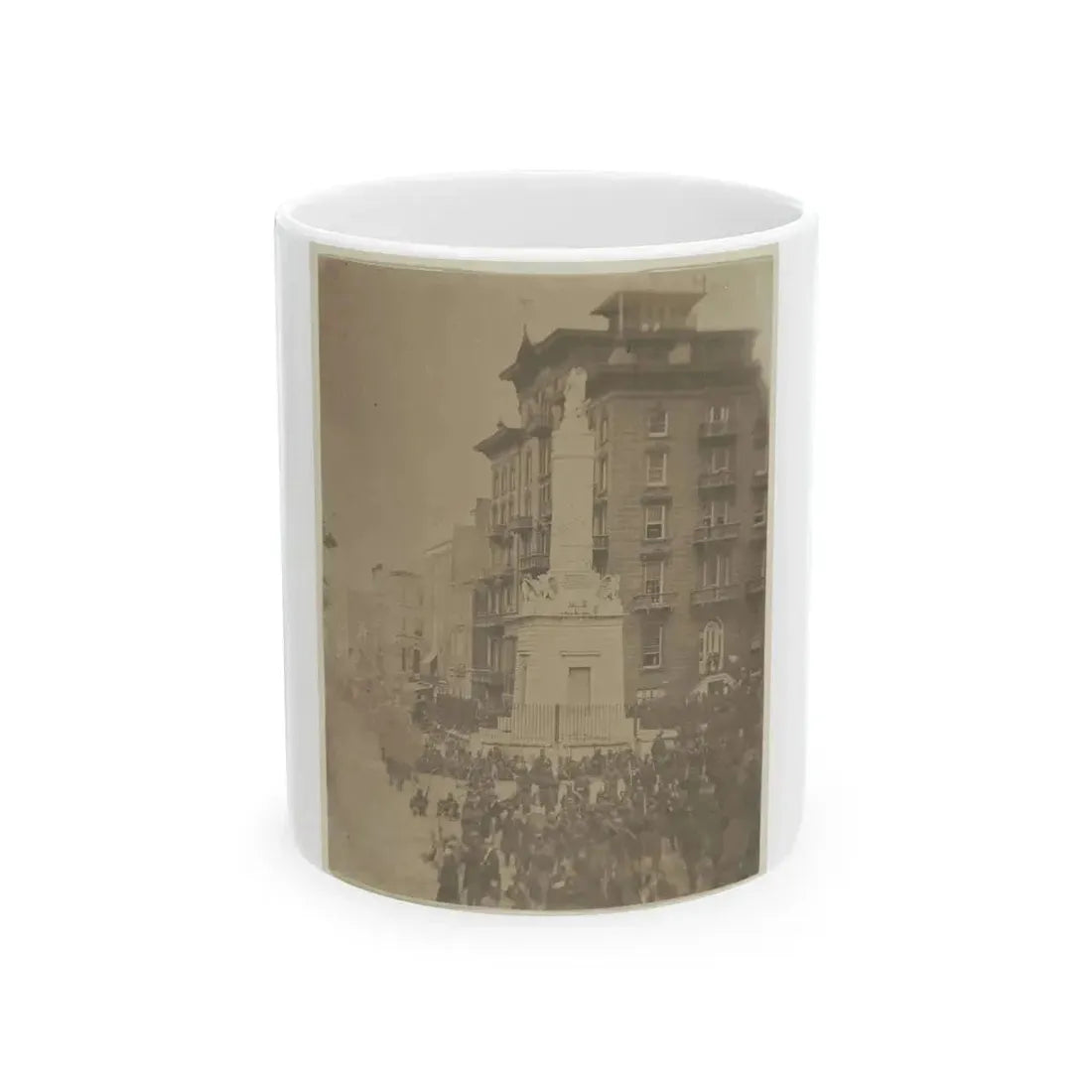 6th Massachusetts Bivouacked In Monument Sq., Baltimore (U.S. Civil War) White Coffee Mug 11oz - Go Mug Yourself