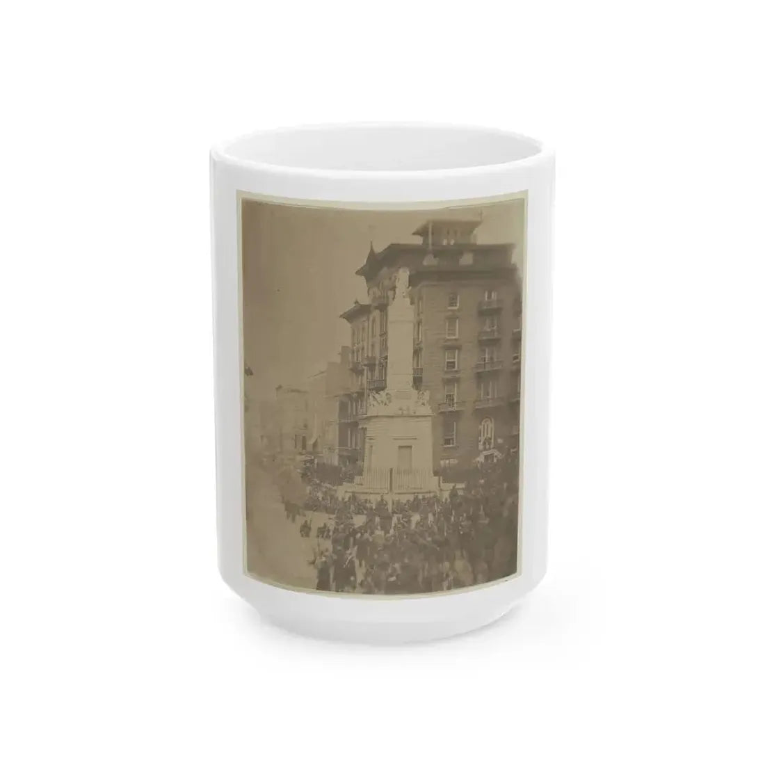 6th Massachusetts Bivouacked In Monument Sq., Baltimore (U.S. Civil War) White Coffee Mug 15oz - Go Mug Yourself