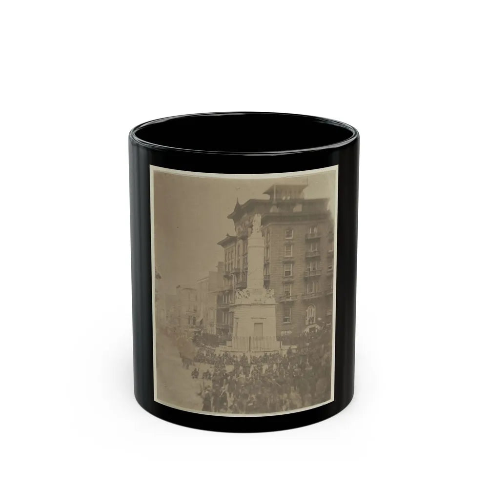 6th Massachusetts Bivouacked In Monument Sq., Baltimore (U.S. Civil War) Black Coffee Mug-11oz-Go Mug Yourself