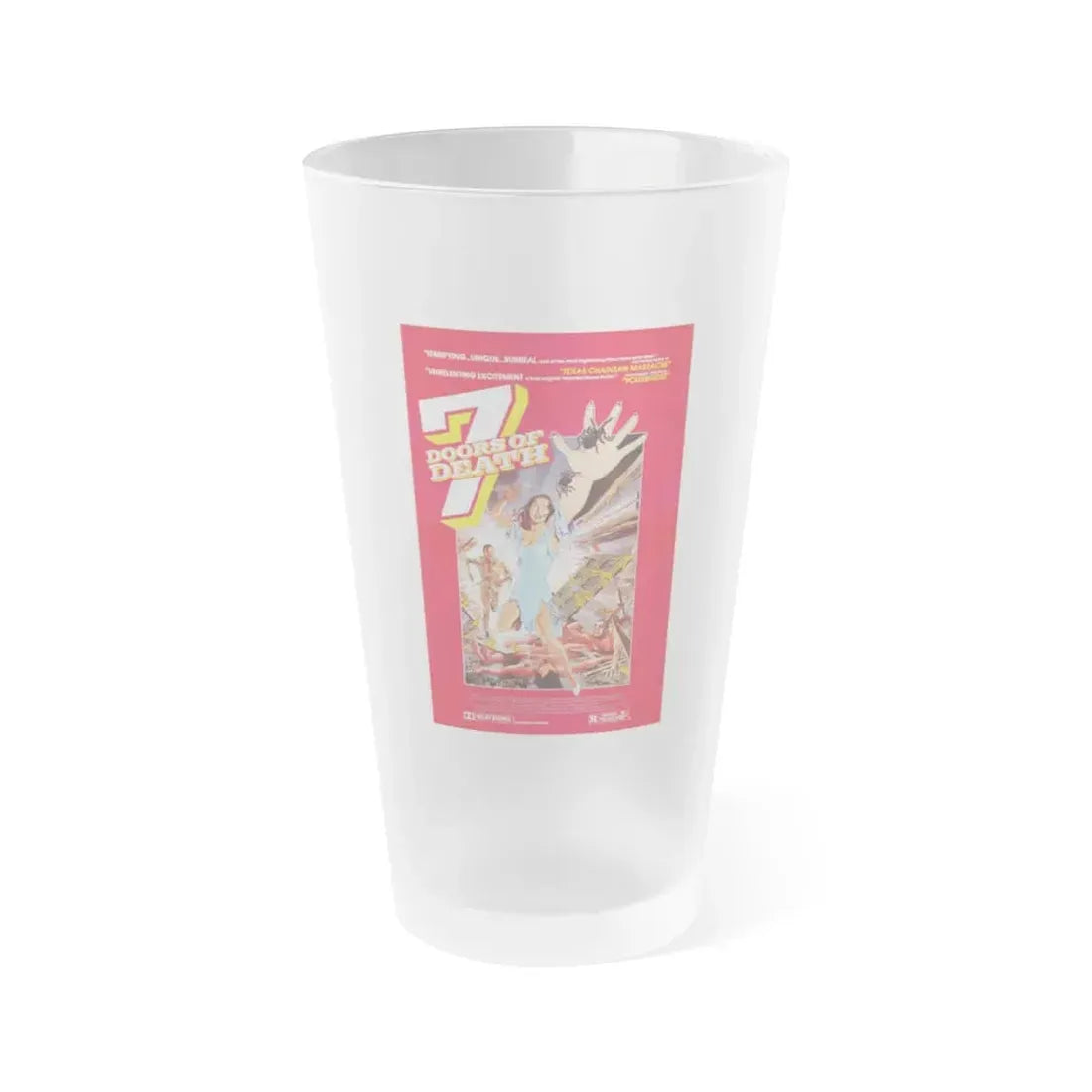 7 DOORS OF DEATH (THE BEYOND) 1981 Movie Poster - Frosted Pint Glass 16oz Default Title - Go Mug Yourself