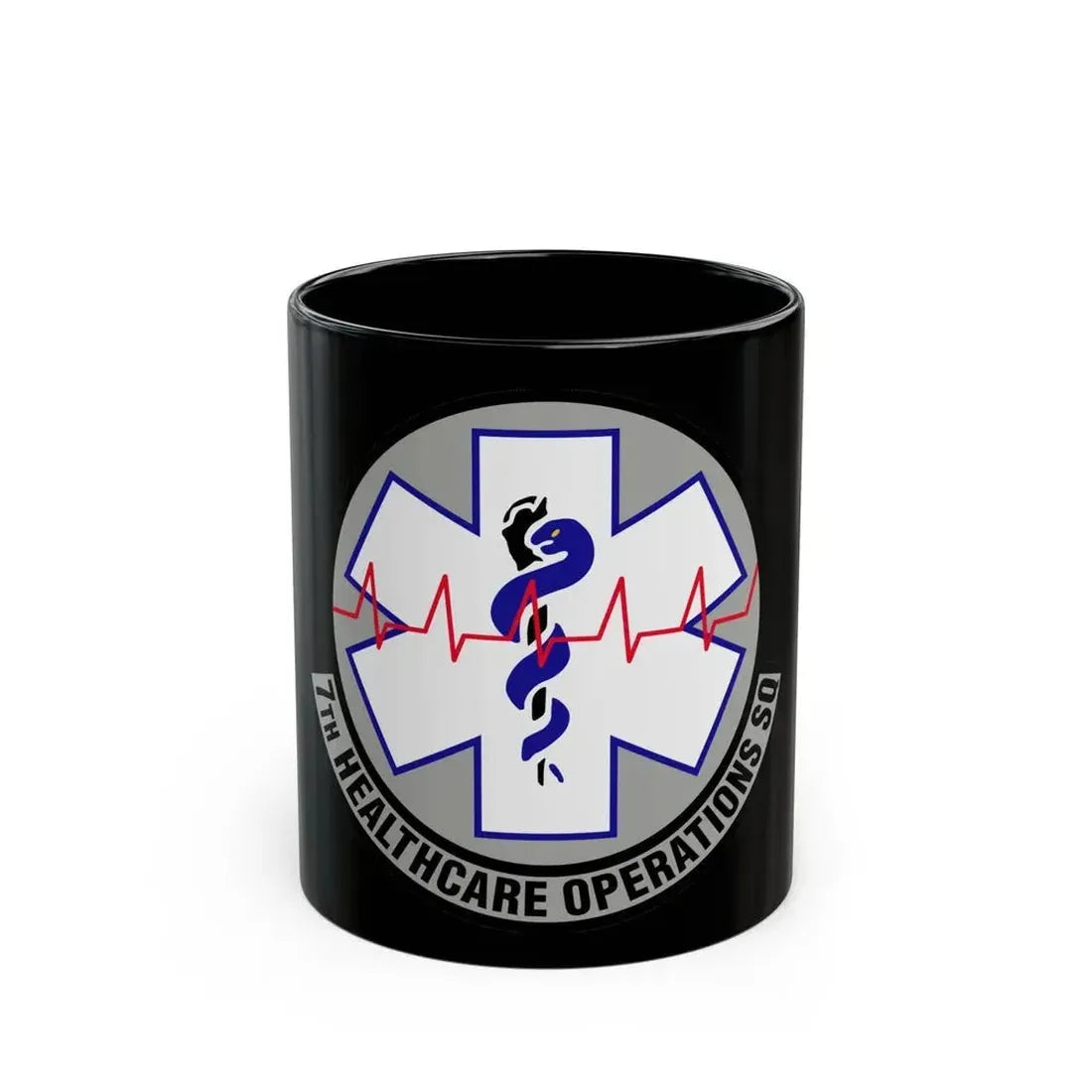 7 Healthcare Operations Squadron AFGSC (U.S. Air Force) Black Coffee Mug 11oz - Go Mug Yourself