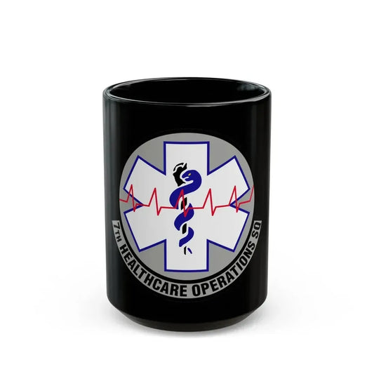 7 Healthcare Operations Squadron AFGSC (U.S. Air Force) Black Coffee Mug 15oz - Go Mug Yourself