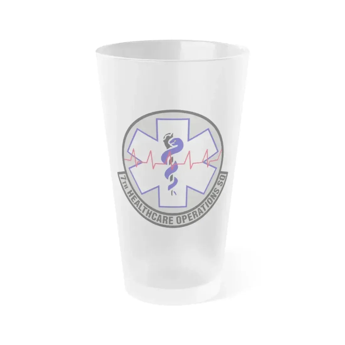 7 Healthcare Operations Squadron AFGSC (U.S. Air Force) Frosted Pint Glass 16oz 16oz Frosted - Go Mug Yourself