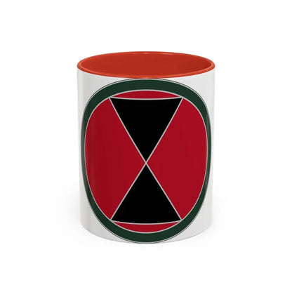 7 Infantry Division (U.S. Army) Accent Coffee Mug 11oz Red - Go Mug Yourself