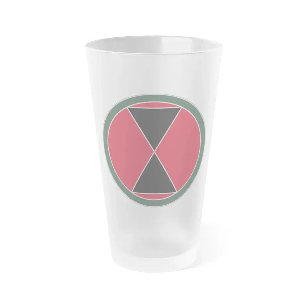 7 Infantry Division (U.S. Army) Frosted Pint Glass 16oz Default Title - Go Mug Yourself