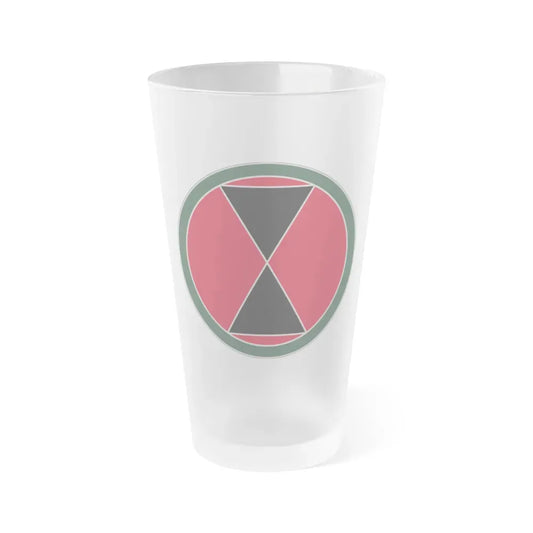 7 Infantry Division (U.S. Army) Frosted Pint Glass 16oz Default Title - Go Mug Yourself