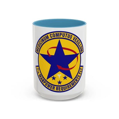 7 Manpower Requirements Flight AFMA (U.S. Air Force) Accent Coffee Mug 15oz Light Blue - Go Mug Yourself