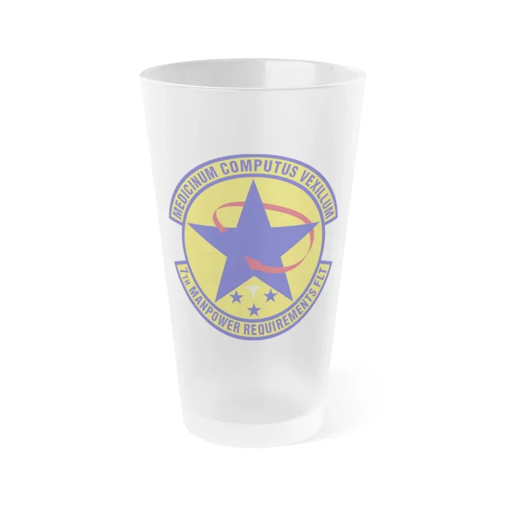 7 Manpower Requirements Flight AFMA (U.S. Air Force) Frosted Pint Glass 16oz 16oz Frosted - Go Mug Yourself