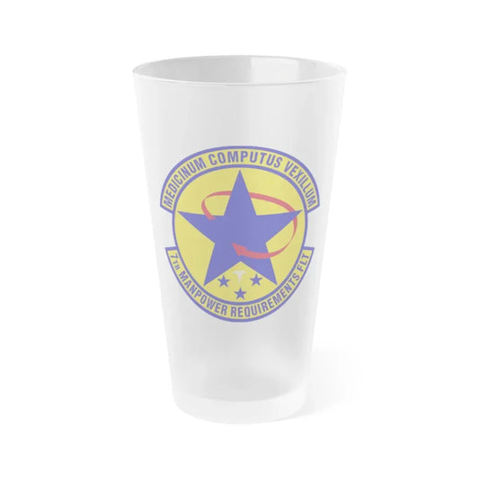 7 Manpower Requirements Flight AFMA (U.S. Air Force) Frosted Pint Glass 16oz 16oz Frosted - Go Mug Yourself