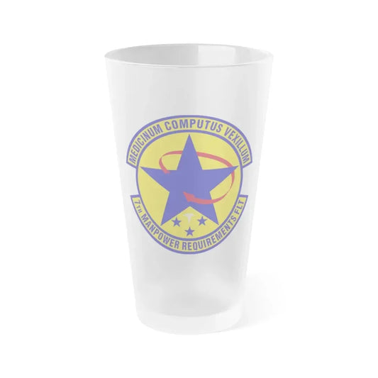 7 Manpower Requirements Flight AFMA (U.S. Air Force) Frosted Pint Glass 16oz 16oz Frosted - Go Mug Yourself