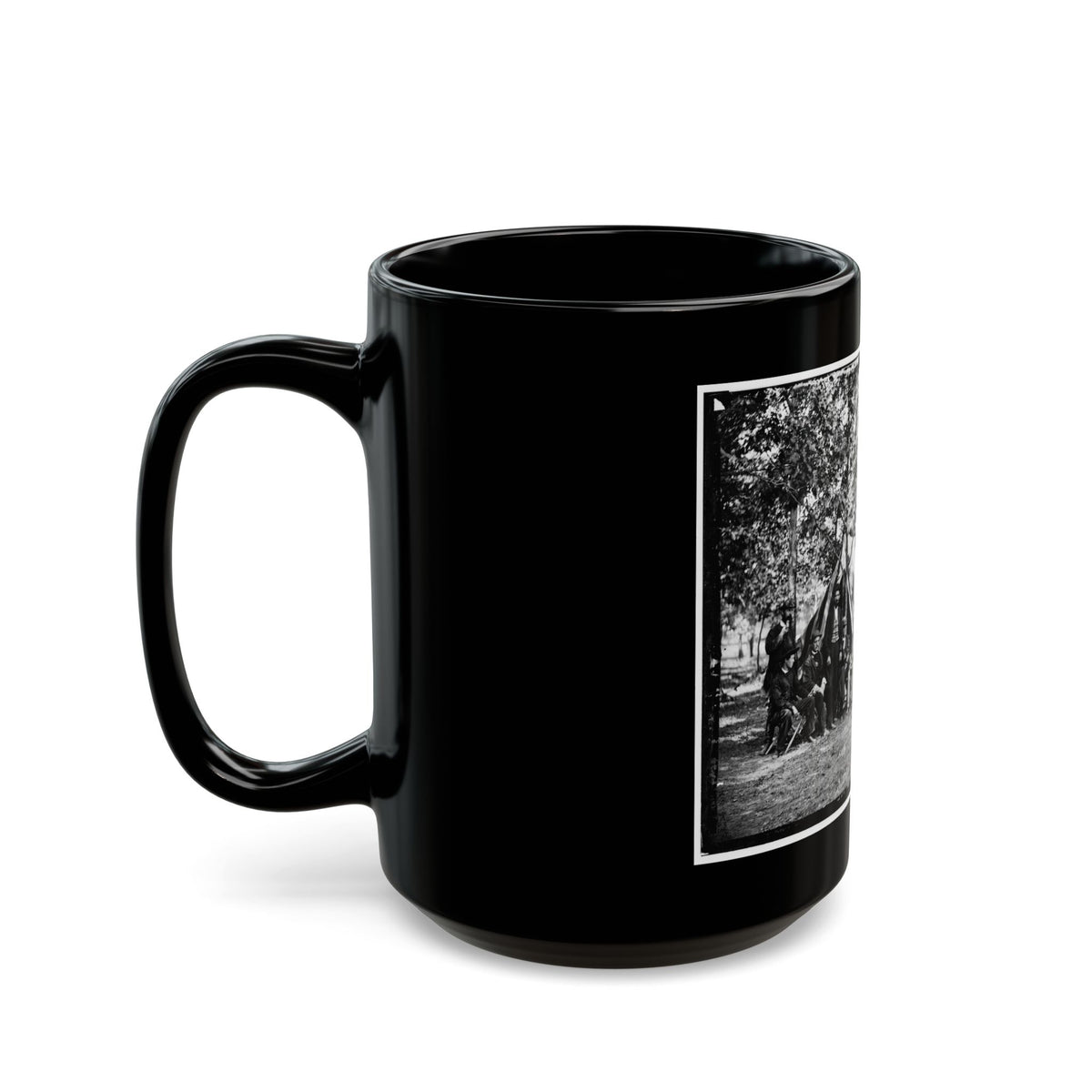 Bealeton, Va. Group At Tent And Wagon Of The New York Herald (U.S. Civil War) Black Coffee Mug