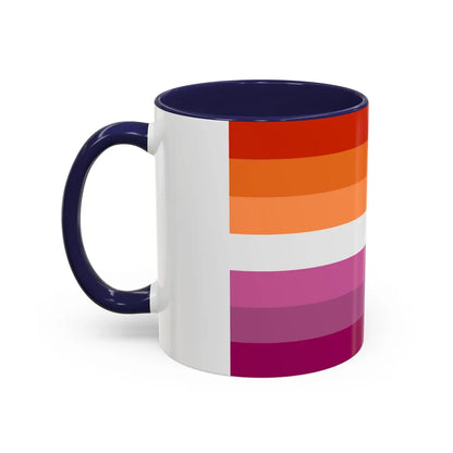 Lesbian 2 Pride Flag - Accent Coffee Mug-Go Mug Yourself