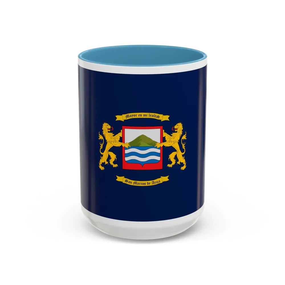 Flag of Arica Chile - Accent Coffee Mug-15oz-Light Blue-Go Mug Yourself