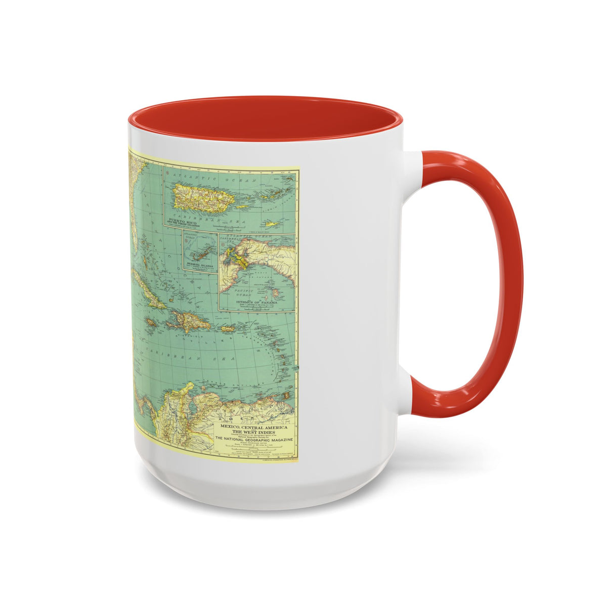 Central America and the West Indies (1934) (Map) Accent Coffee Mug