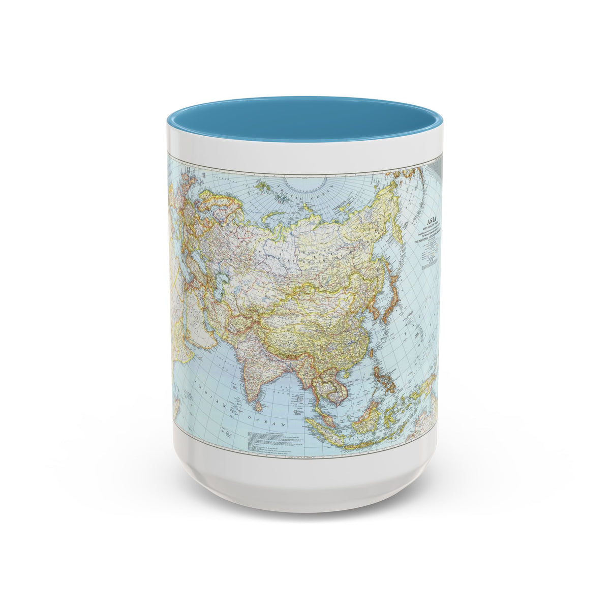 Asia and Adjacent Areas (1942) (Map) Accent Coffee Mug