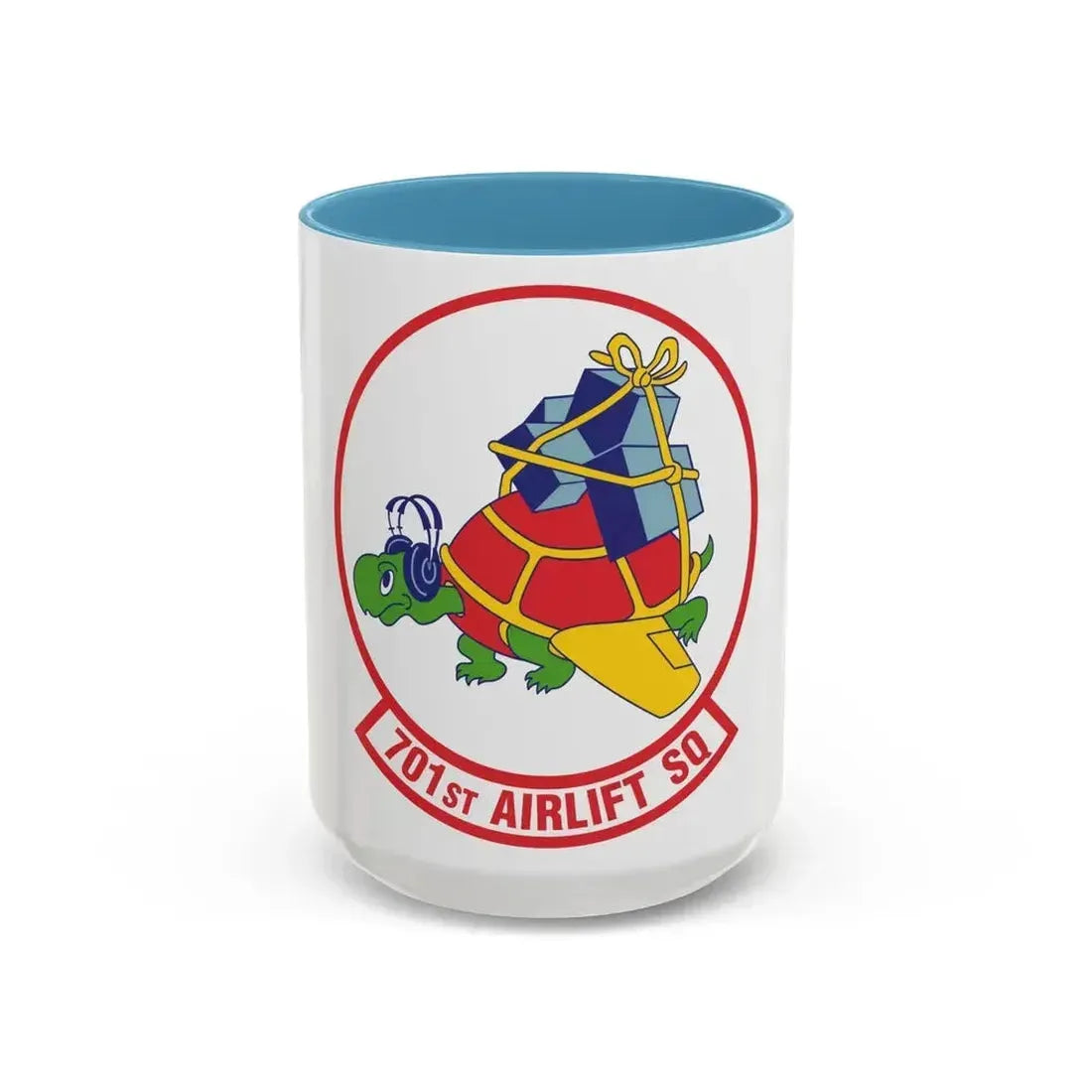 701st Airlift Squadron (U.S. Air Force) Accent Coffee Mug 15oz Light Blue - Go Mug Yourself