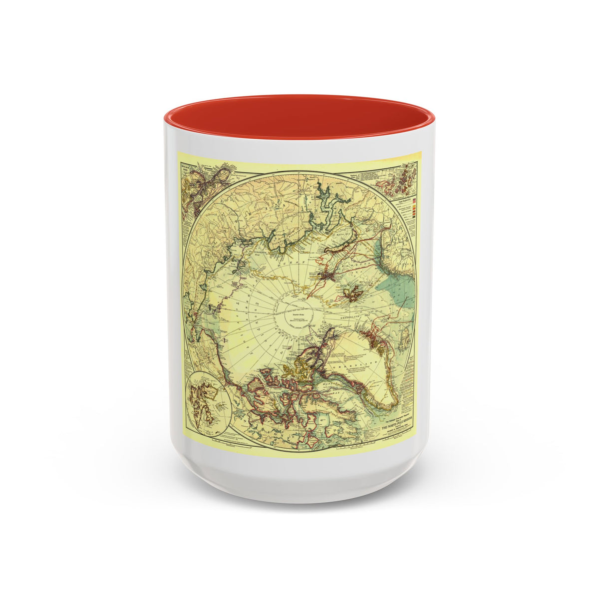 North Pole (1907) (Map) Accent Coffee Mug
