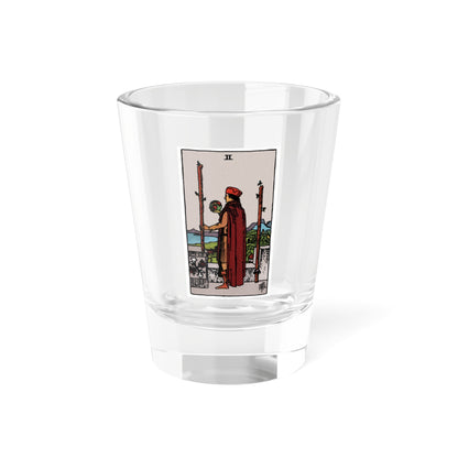 The 2 of Wands (Tarot Card) Shot Glass 1.5oz-1.5oz-Go Mug Yourself