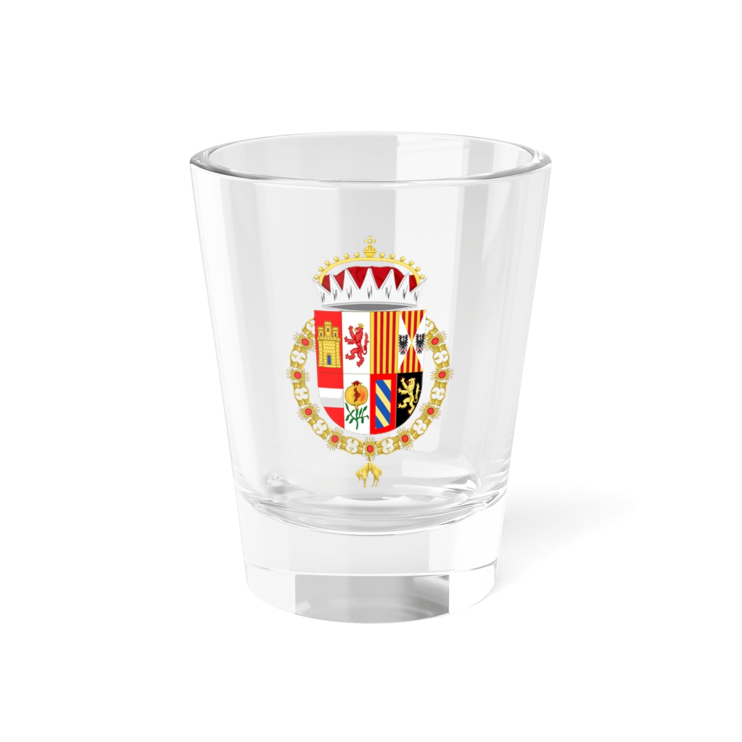Lesser Coat of Arms of Charles V as Prince of Spains Archduke of Austria and Duke of Burgundy (Spain) (Coat of Arms) Shot Glass 1.5oz