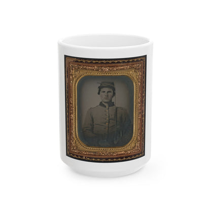 Unidentified Soldier In Confederate Uniform With Cavalry Sword (U.S. Civil War) White Coffee Mug