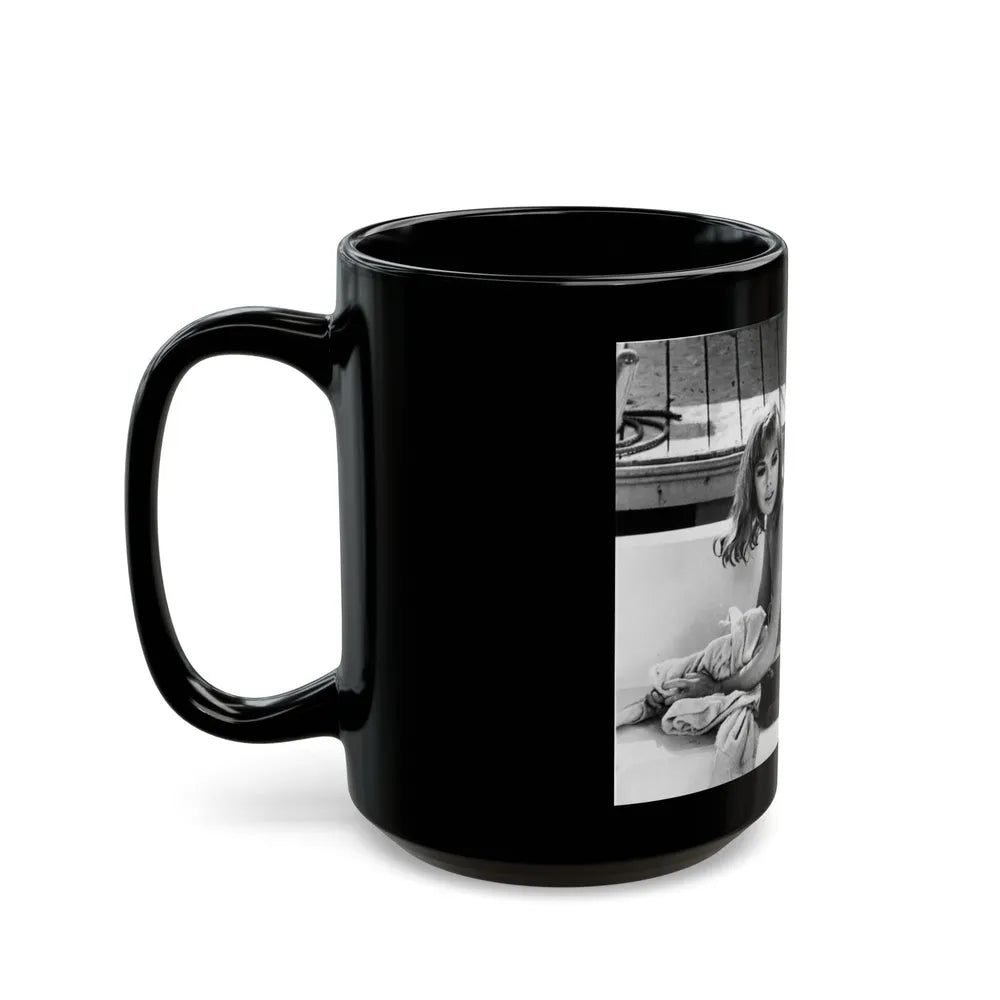 Leslie Parrish #61 (Vintage Female Icon) Black Coffee Mug-Go Mug Yourself