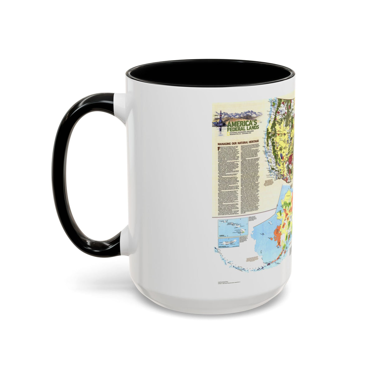 USA - America's Federal Lands (1982) (Map) Accent Coffee Mug