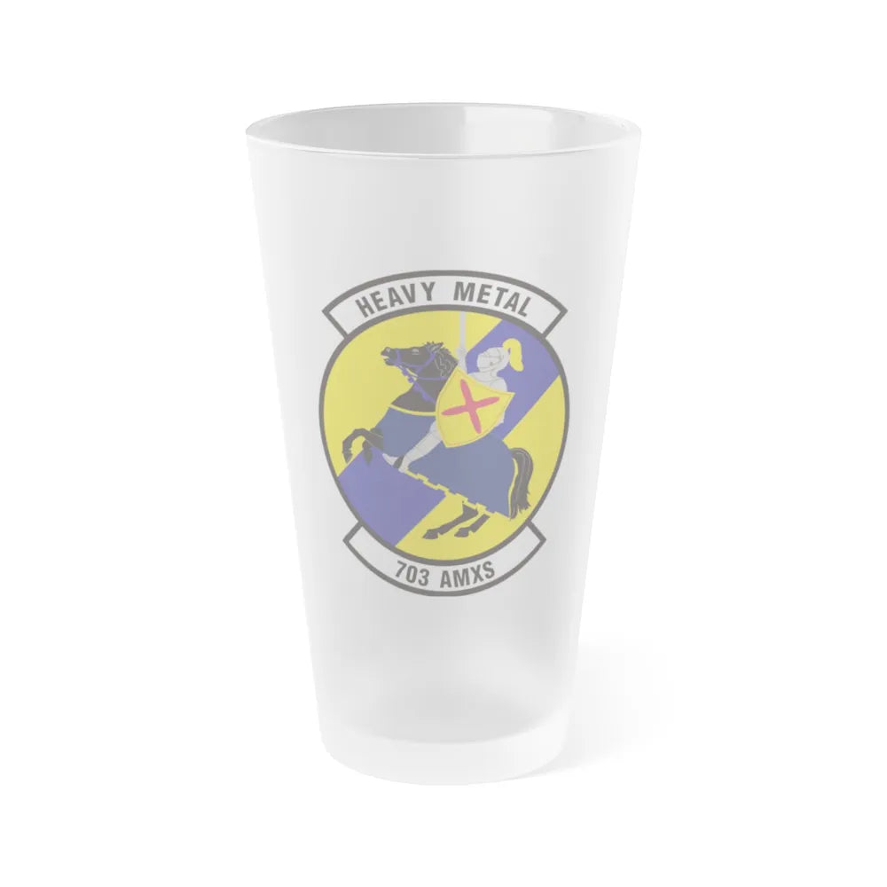 703d Aircraft Maintenance Squadron (U.S. Air Force) Frosted Pint Glass 16oz-16oz-Frosted-Go Mug Yourself