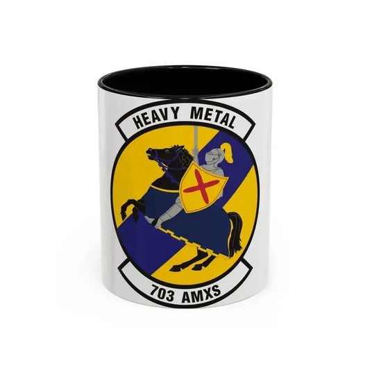 703d Aircraft Maintenance Squadron (U.S. Air Force) Accent Coffee Mug 11oz Black - Go Mug Yourself