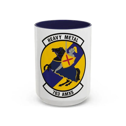 703d Aircraft Maintenance Squadron (U.S. Air Force) Accent Coffee Mug 15oz Navy - Go Mug Yourself