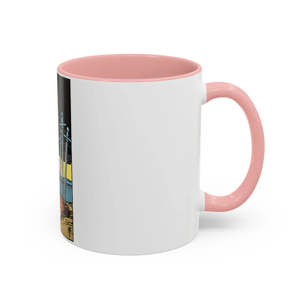 The 10 of Swords (Tarot Card) Accent Coffee Mug-Go Mug Yourself