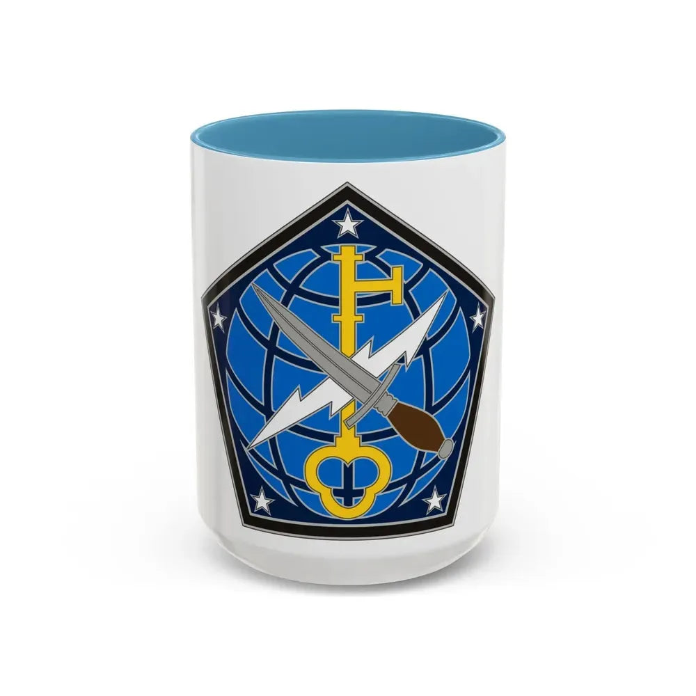 704 Military Intelligence Brigade (U.S. Army) Accent Coffee Mug 15oz Light Blue - Go Mug Yourself
