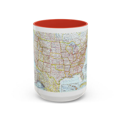 USA - The United States (1961) (Map) Accent Coffee Mug