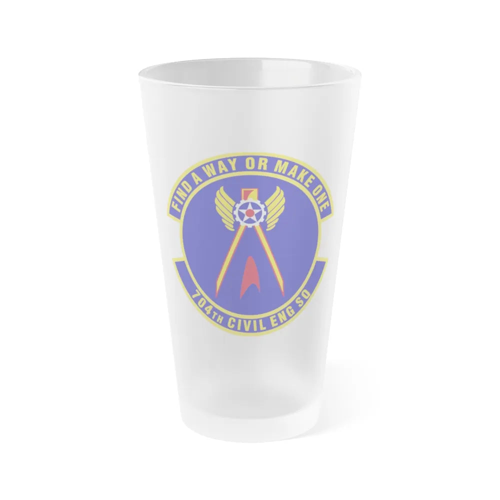 704th Civil Engineer Squadron (U.S. Air Force) Frosted Pint Glass 16oz-16oz-Frosted-Go Mug Yourself