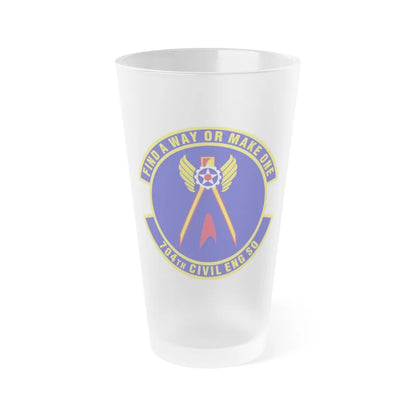 704th Civil Engineer Squadron (U.S. Air Force) Frosted Pint Glass 16oz-16oz-Frosted-Go Mug Yourself