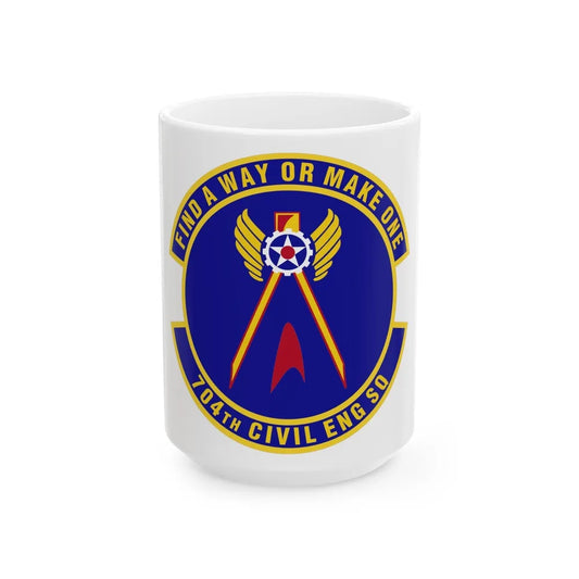 704th Civil Engineer Squadron (U.S. Air Force) White Coffee Mug-15oz-Go Mug Yourself