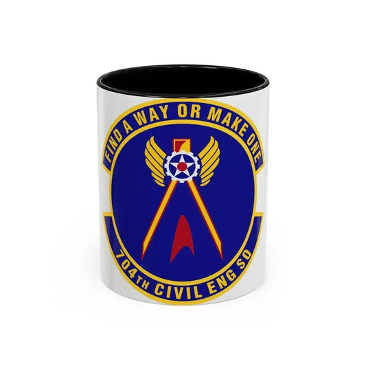 704th Civil Engineer Squadron (U.S. Air Force) Accent Coffee Mug 11oz Black - Go Mug Yourself