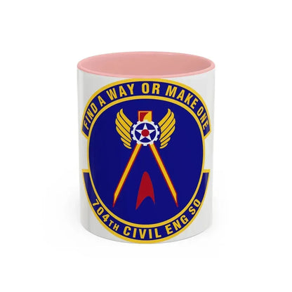 704th Civil Engineer Squadron (U.S. Air Force) Accent Coffee Mug 11oz Pink - Go Mug Yourself