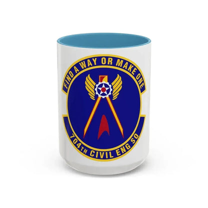 704th Civil Engineer Squadron (U.S. Air Force) Accent Coffee Mug 15oz Light Blue - Go Mug Yourself