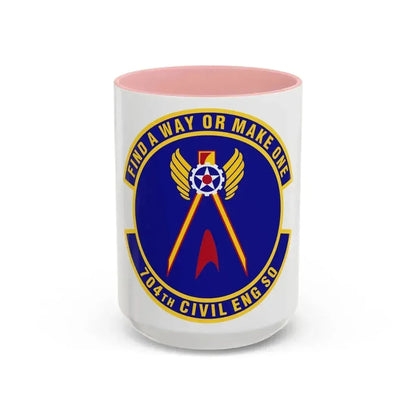 704th Civil Engineer Squadron (U.S. Air Force) Accent Coffee Mug 15oz Pink - Go Mug Yourself