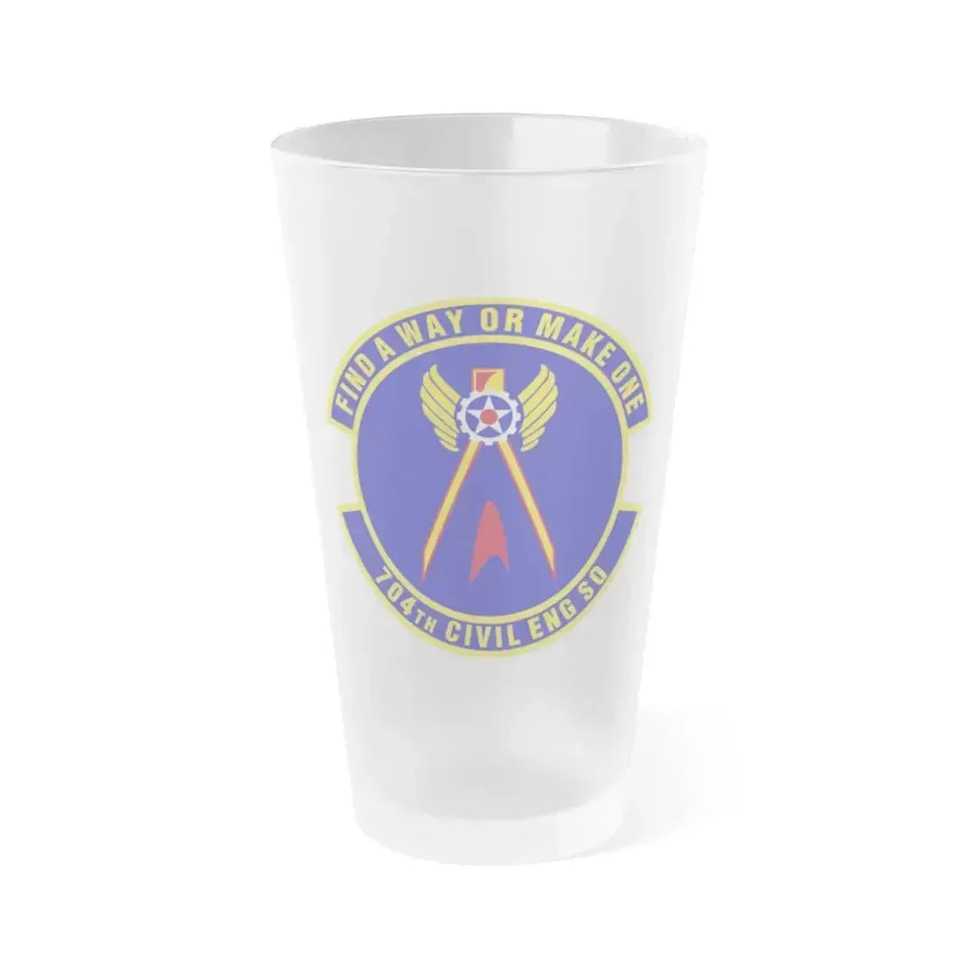 704th Civil Engineer Squadron (U.S. Air Force) Frosted Pint Glass 16oz 16oz Frosted - Go Mug Yourself