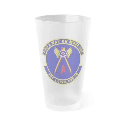 704th Civil Engineer Squadron (U.S. Air Force) Frosted Pint Glass 16oz 16oz Frosted - Go Mug Yourself