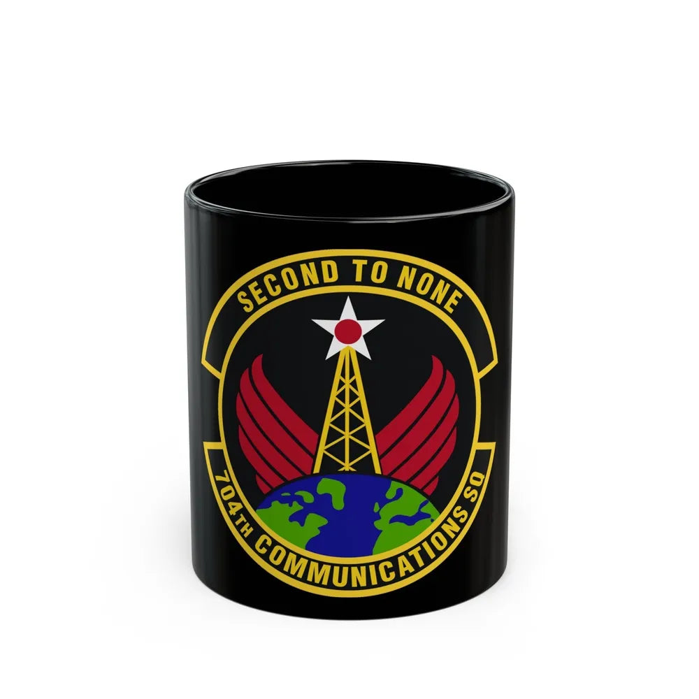 704th Communications Squadron (U.S. Air Force) Black Coffee Mug-11oz-Go Mug Yourself