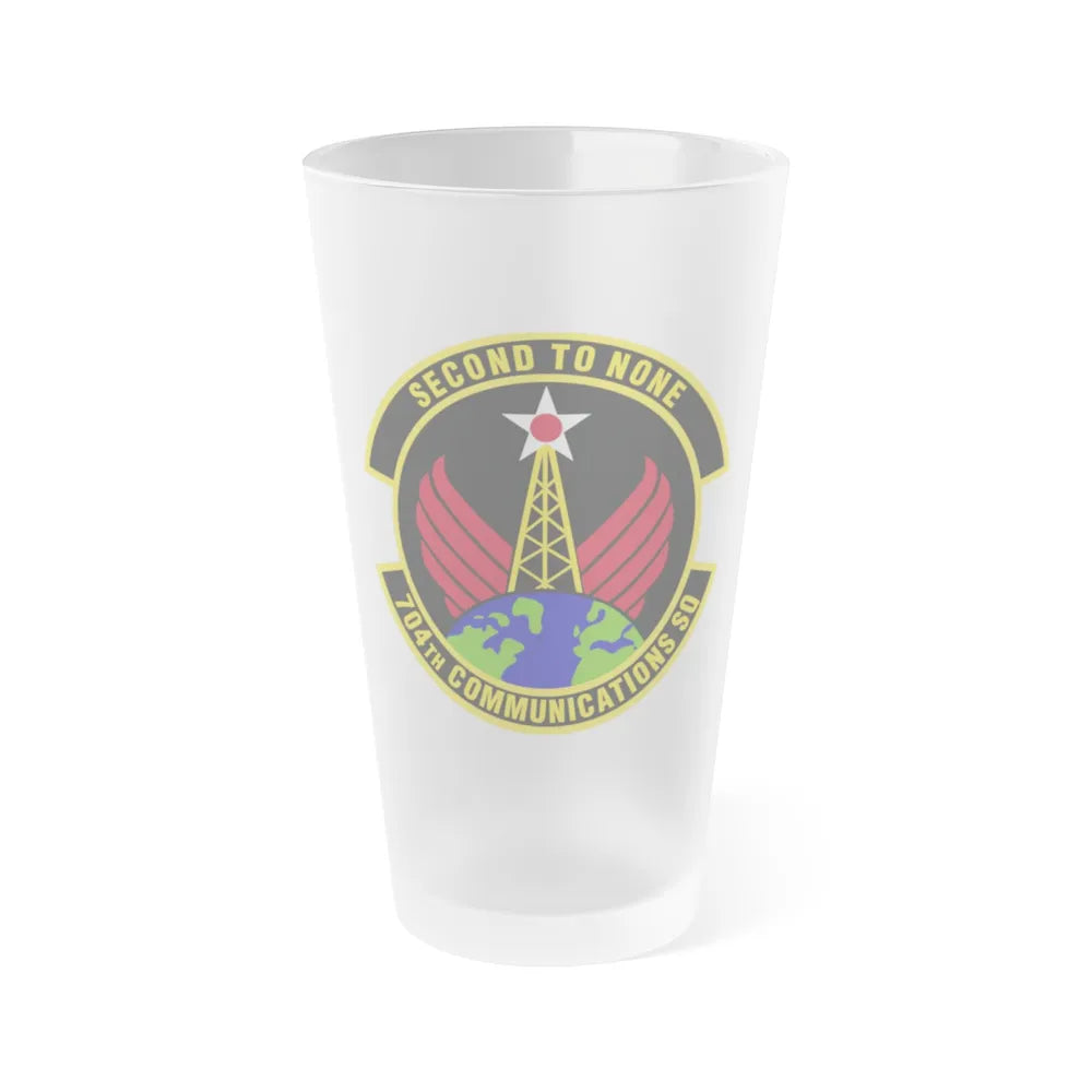 704th Communications Squadron (U.S. Air Force) Frosted Pint Glass 16oz-16oz-Frosted-Go Mug Yourself