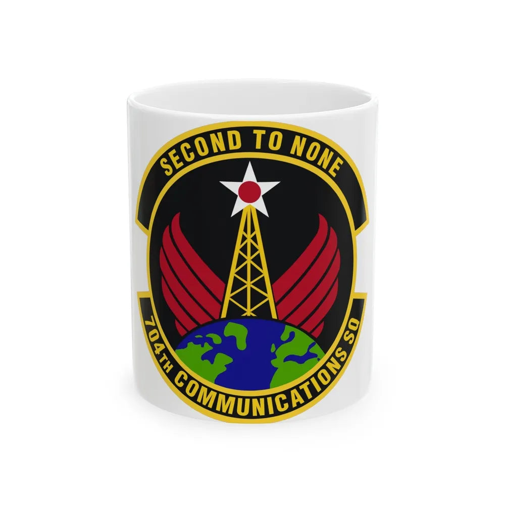 704th Communications Squadron (U.S. Air Force) White Coffee Mug-11oz-Go Mug Yourself