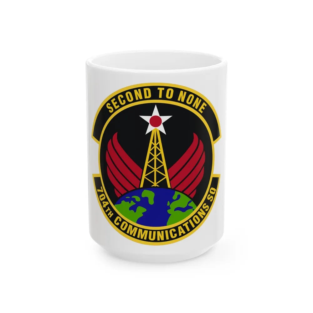 704th Communications Squadron (U.S. Air Force) White Coffee Mug-15oz-Go Mug Yourself