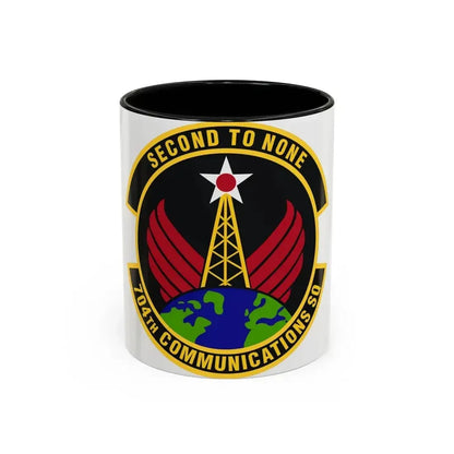 704th Communications Squadron (U.S. Air Force) Accent Coffee Mug 11oz Black - Go Mug Yourself