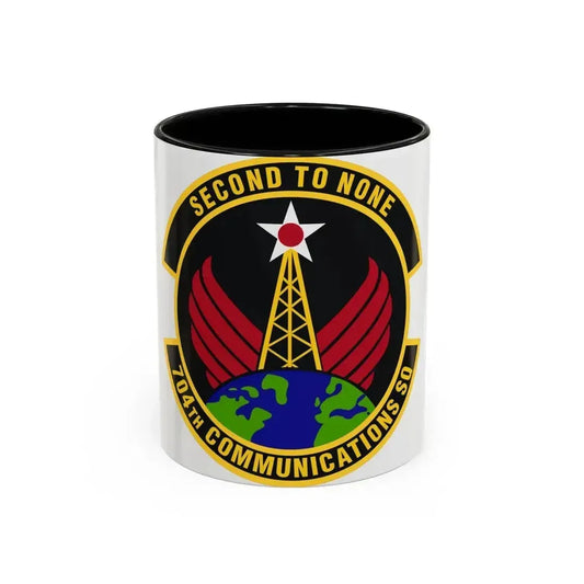 704th Communications Squadron (U.S. Air Force) Accent Coffee Mug 11oz Black - Go Mug Yourself