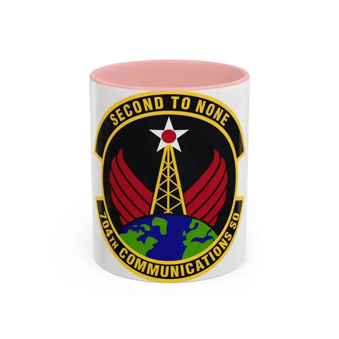 704th Communications Squadron (U.S. Air Force) Accent Coffee Mug 11oz Pink - Go Mug Yourself