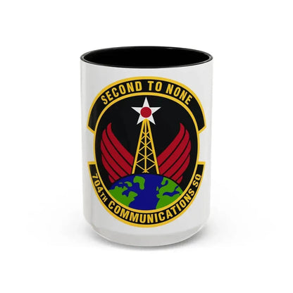 704th Communications Squadron (U.S. Air Force) Accent Coffee Mug 15oz Black - Go Mug Yourself