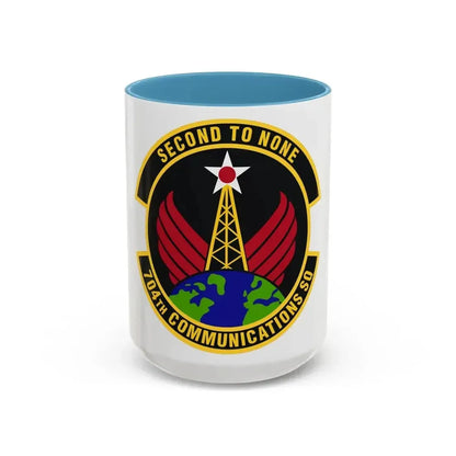 704th Communications Squadron (U.S. Air Force) Accent Coffee Mug 15oz Light Blue - Go Mug Yourself